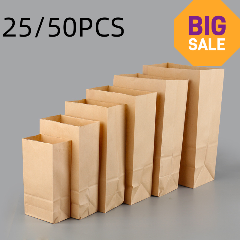 Food Storage In Plants - 25/50 sacs en papier kraft marron,