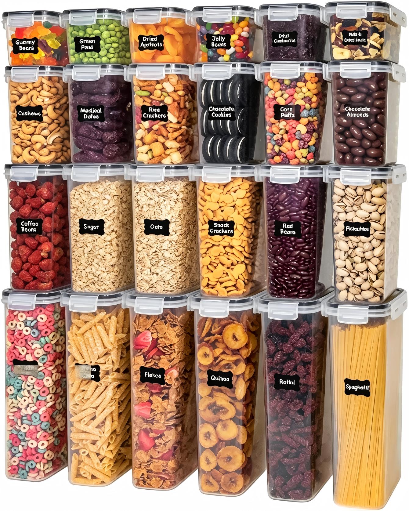 Food Storage Jar Labels - Boîtes de conservation alimentaire avec couvercles,