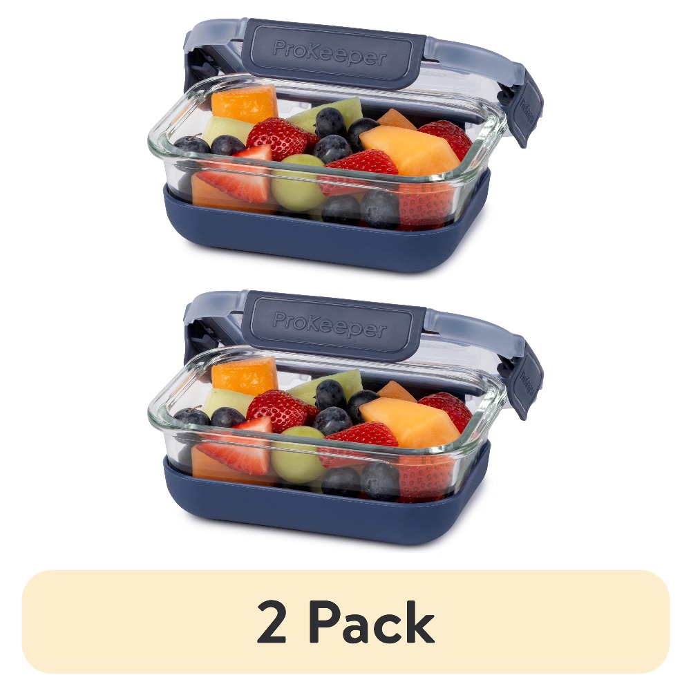 Food Storage Containers Glass - Lot de 2 récipients de conservation