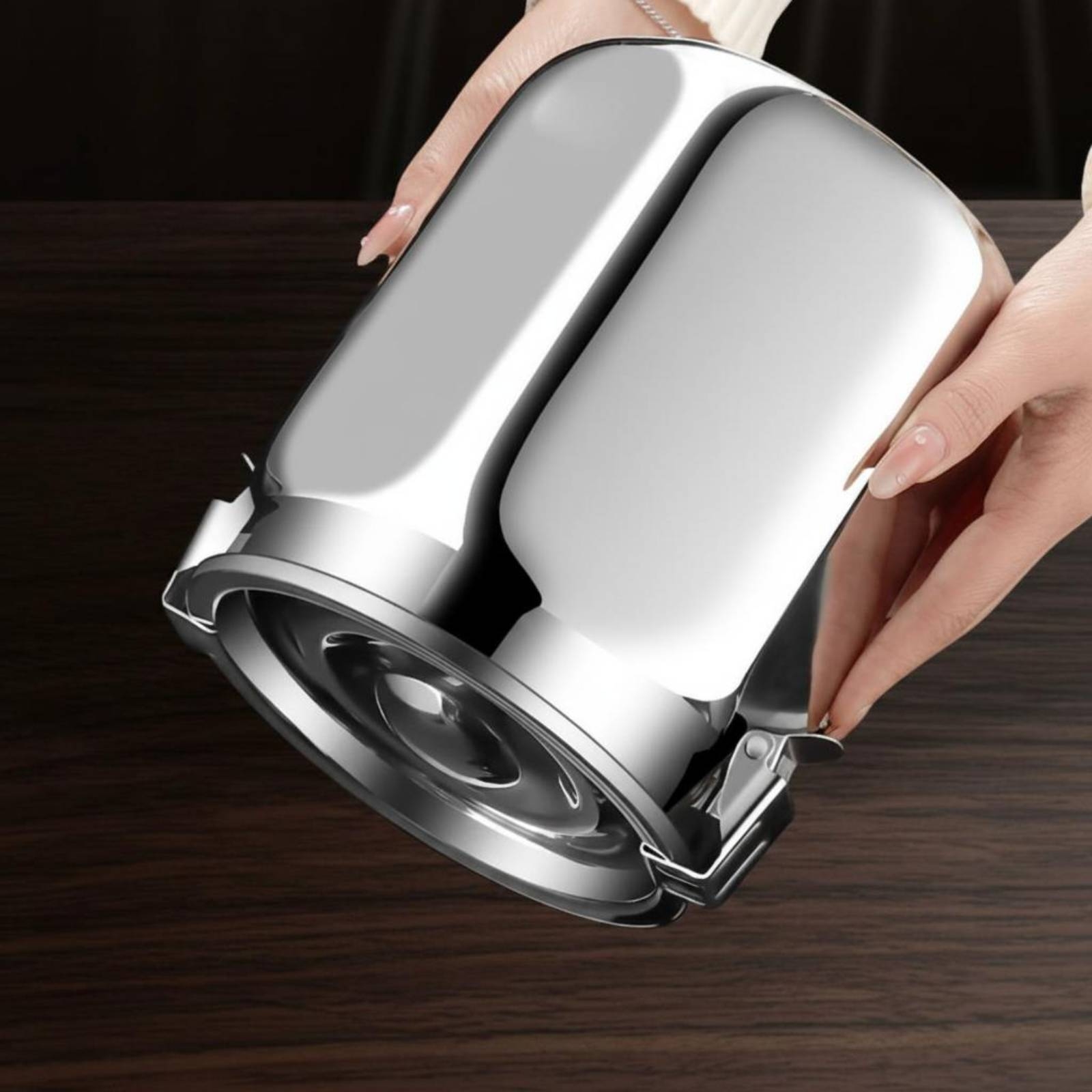 Food Storage Canister - Boîte hermétique en acier inoxydable argentée,
