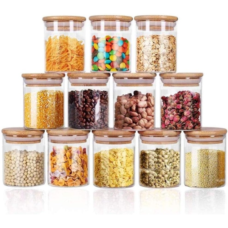 Food Storage Jar Labels - Ensemble de 12 pots en verre