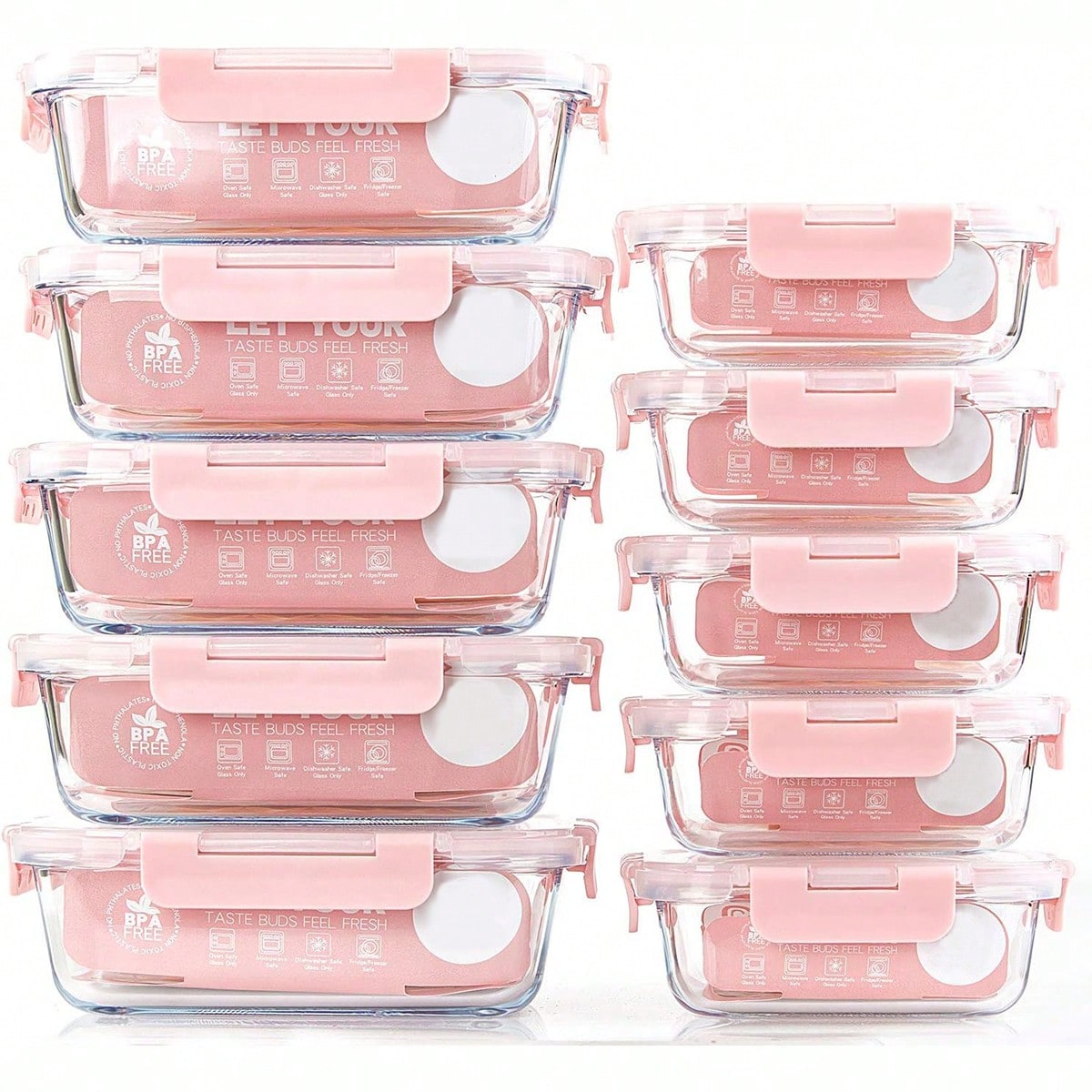 Food Storage Glass Jar - Lot de 10 récipients en verre