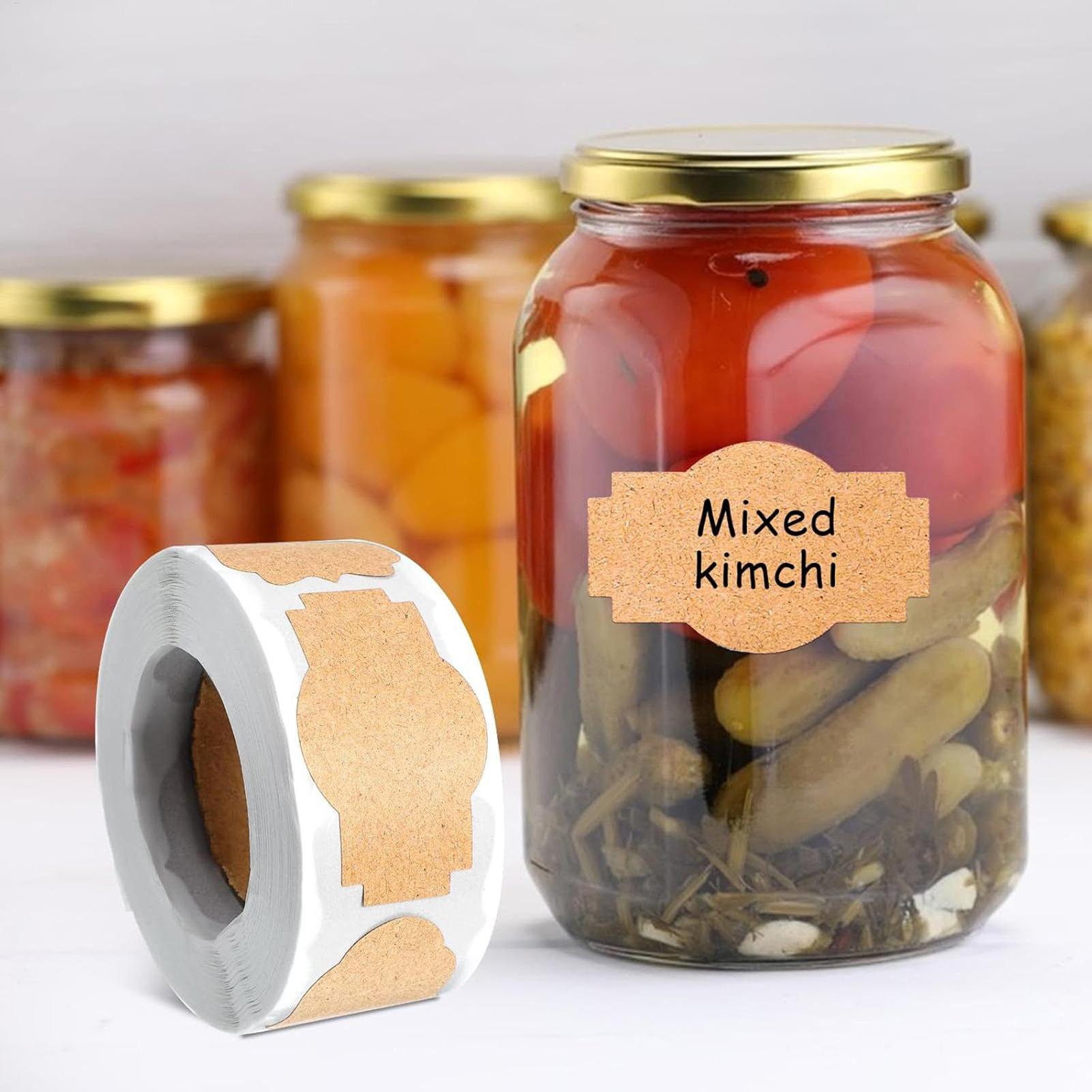 Food Storage Jar Labels - Étiquettes autocollantes pour bocaux, 300 pièces,