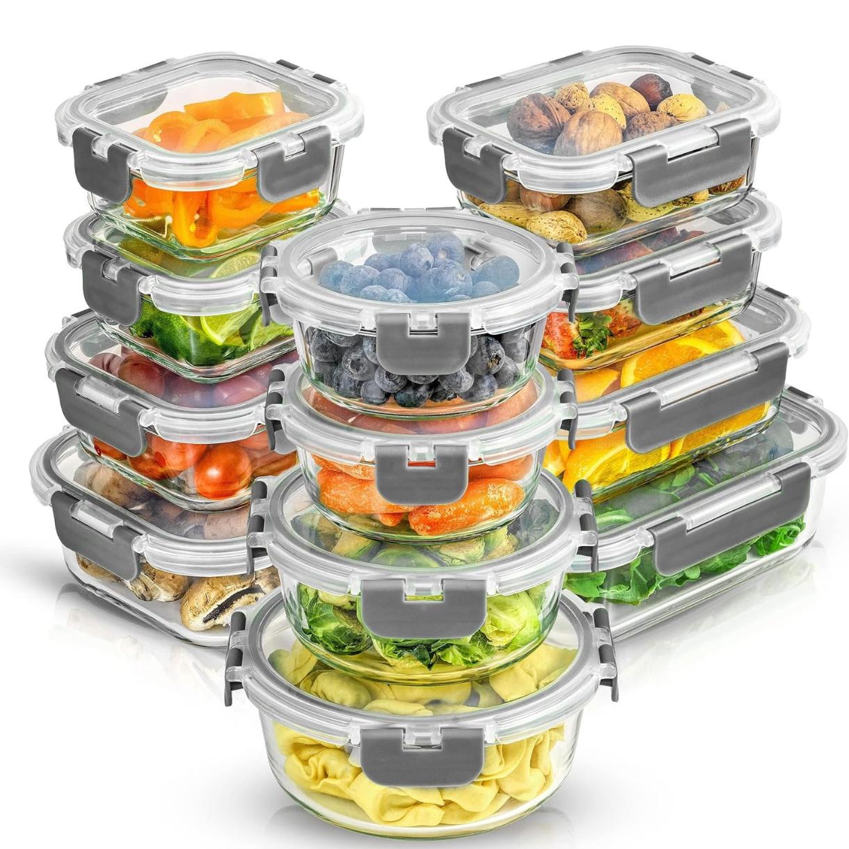 Food Storage Tupperware - 24 contenants de stockage en verre