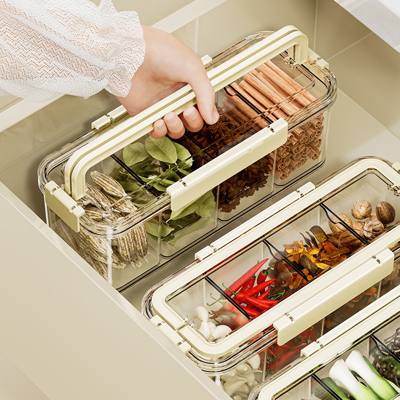 Food Storage Metal Box - Boîte de rangement portable pour épices,