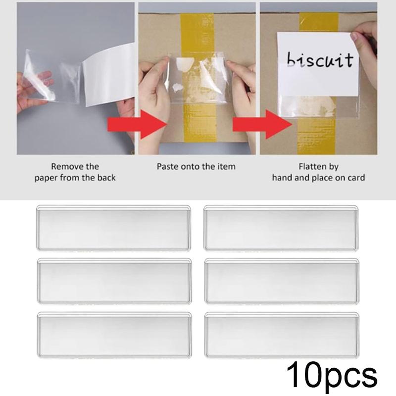 Food Storage Jar Labels - Porte-étiquettes adhésifs transparents en PVC, 10