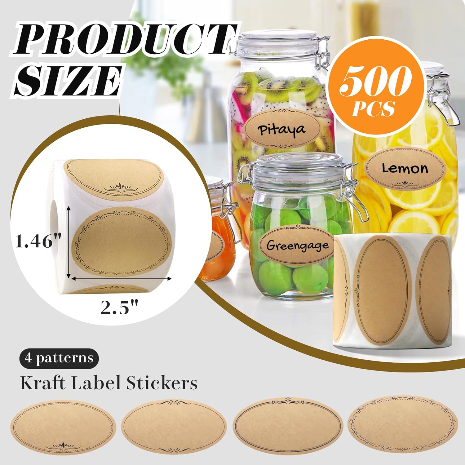 Étiquettes pour pots Mason, 50 - Food Storage Jar Labels avis et prix