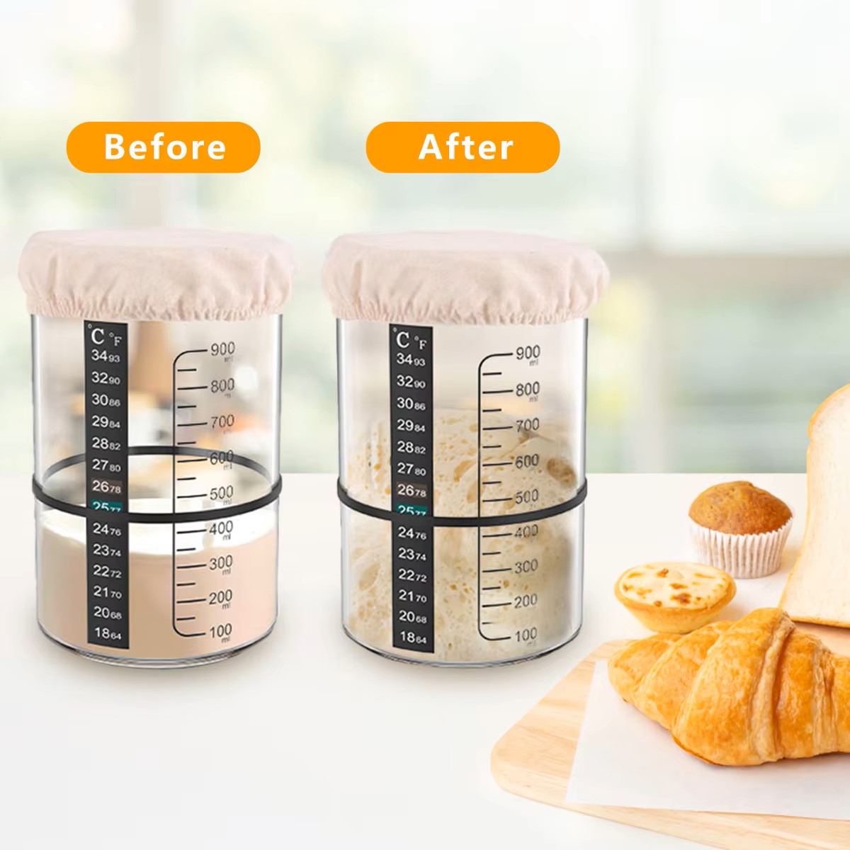 Ensemble de pots à levain 1500 - Food Storage Glass Jar avis et prix